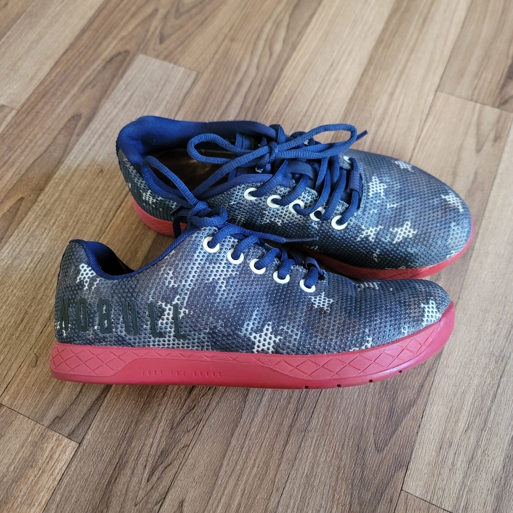 NoBull Blue Star Vintage Flag Trainer Shoes Sneakers No Bull Womens Size 7